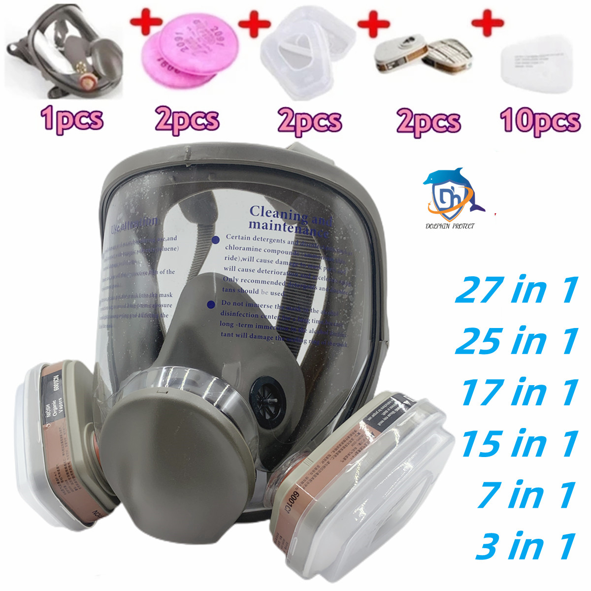 Woodworking Respirator - Full face spray protective mask, industrial