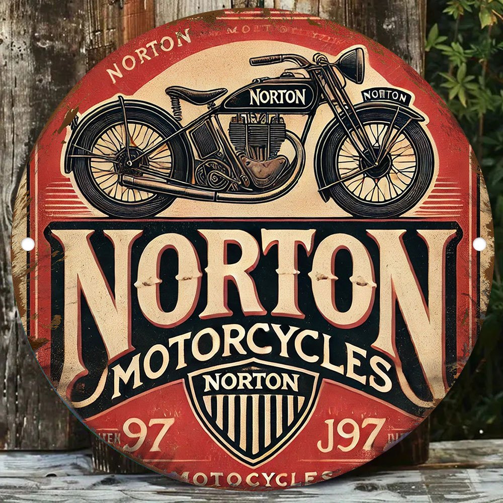Woodworking Logos - 2D flat 1pc retro NORTON Motorcycle