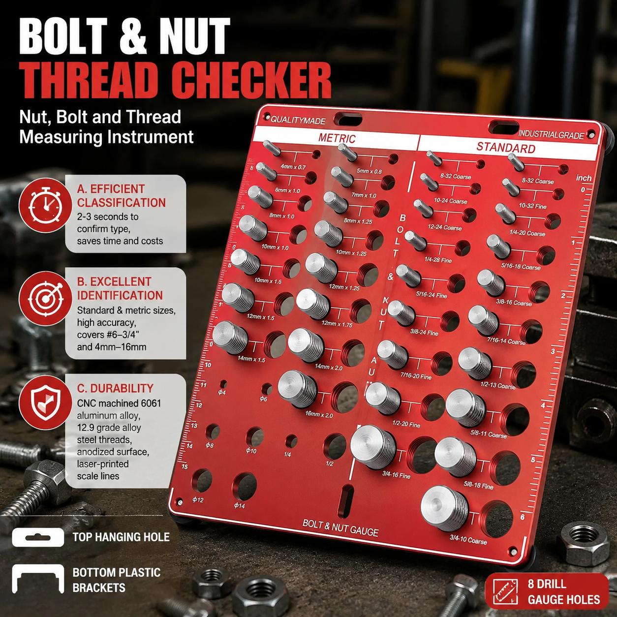 Woodworking Shops - Nut and Bolt Thread Gauge Set