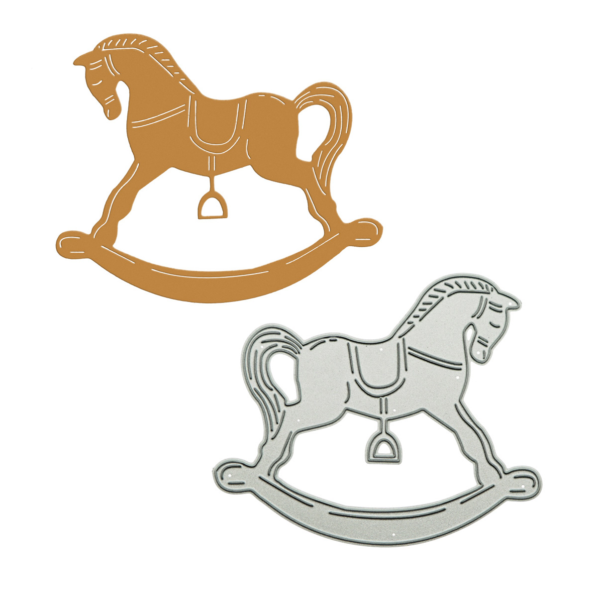 Woodworking Horse - Metal Cutting Dies Scrapbooking Wooden Rocking