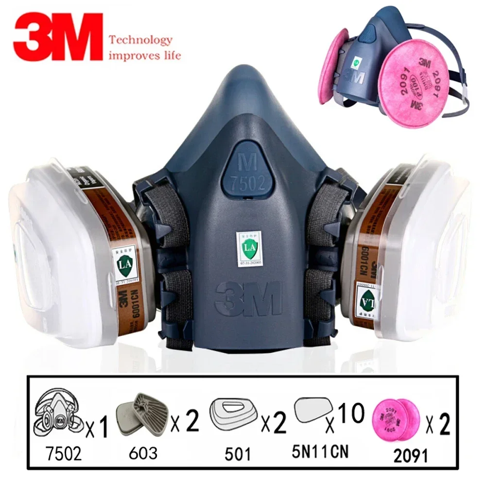 Woodworking Respirator - 17 in 1 3M 7502 Dust