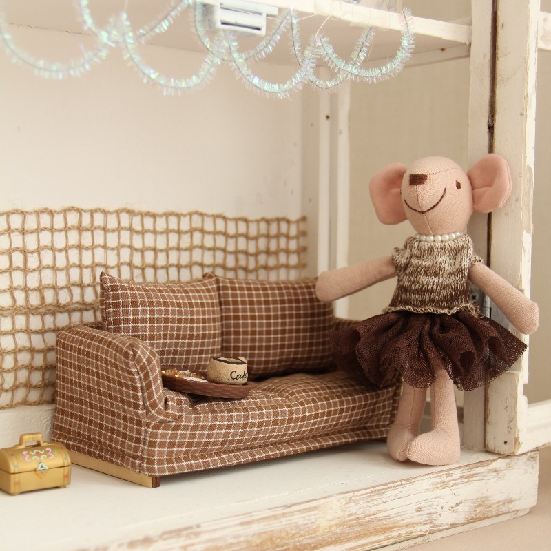 Vintage Miniature Sofa Plaid F - Woodworking Veneer review and price