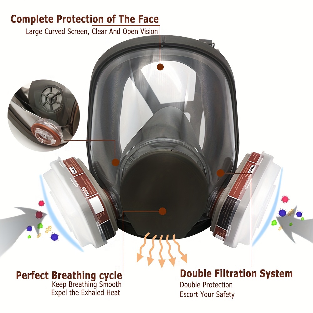 6800 Gas Mask Full Face Large  - Woodworking Respirator review and price