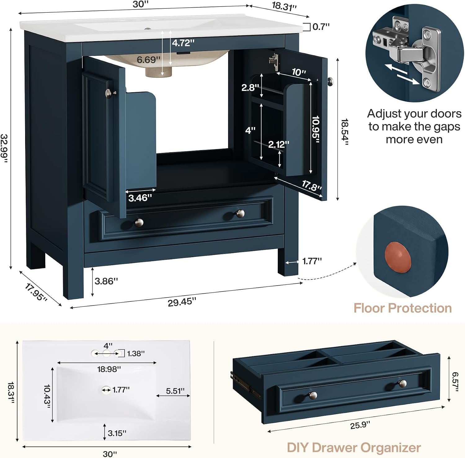 30 Inch Freestanding Bathroom  - Woodworking Veneer review and price