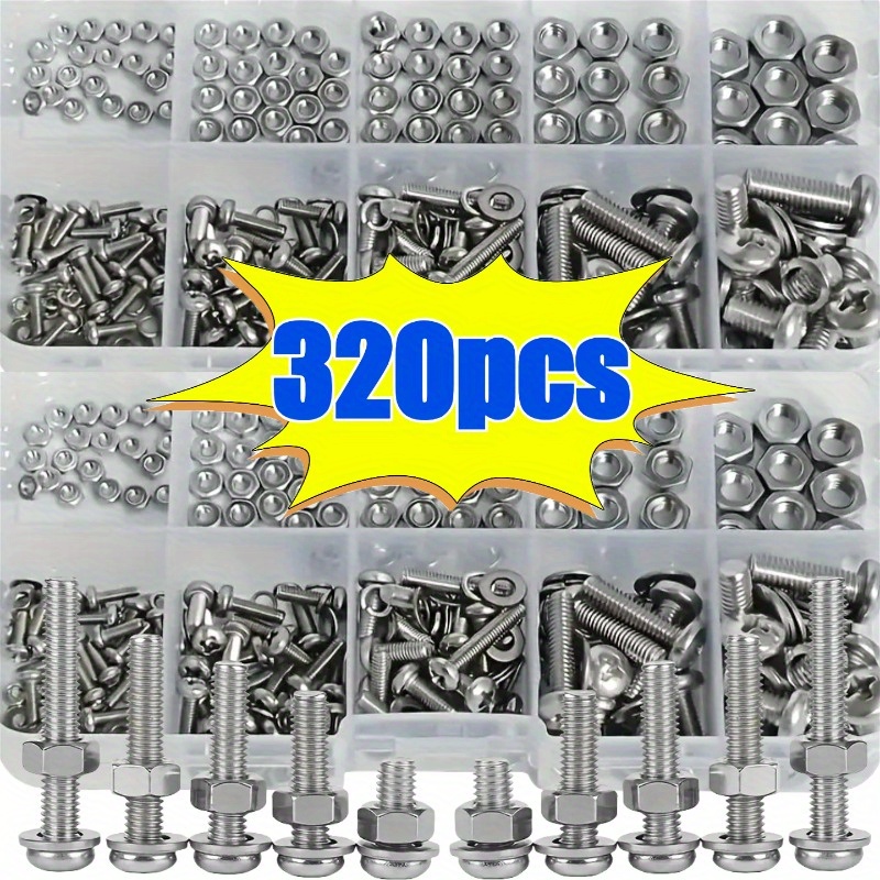 Hex Nuts and Bolt Set - 320 pi - Woodworking Shops review and price