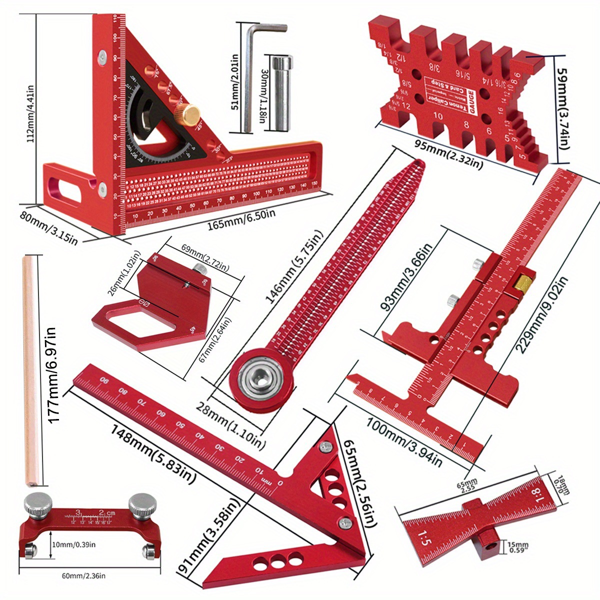10-Piece Carpentry Measuring T - Woodworking Plans Free review and price
